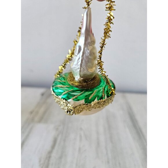 Vintage inge glas rabbit bunny easter Basket ornament RARE glass Xmas tree - Picture 5 of 8